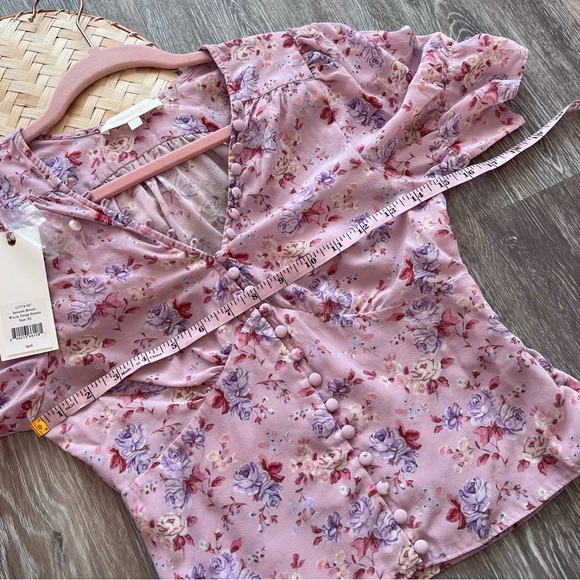 Nwt Loveshackfancy‎ sansom blouse warm taupe sienna 100% silk - Picture 6 of 11